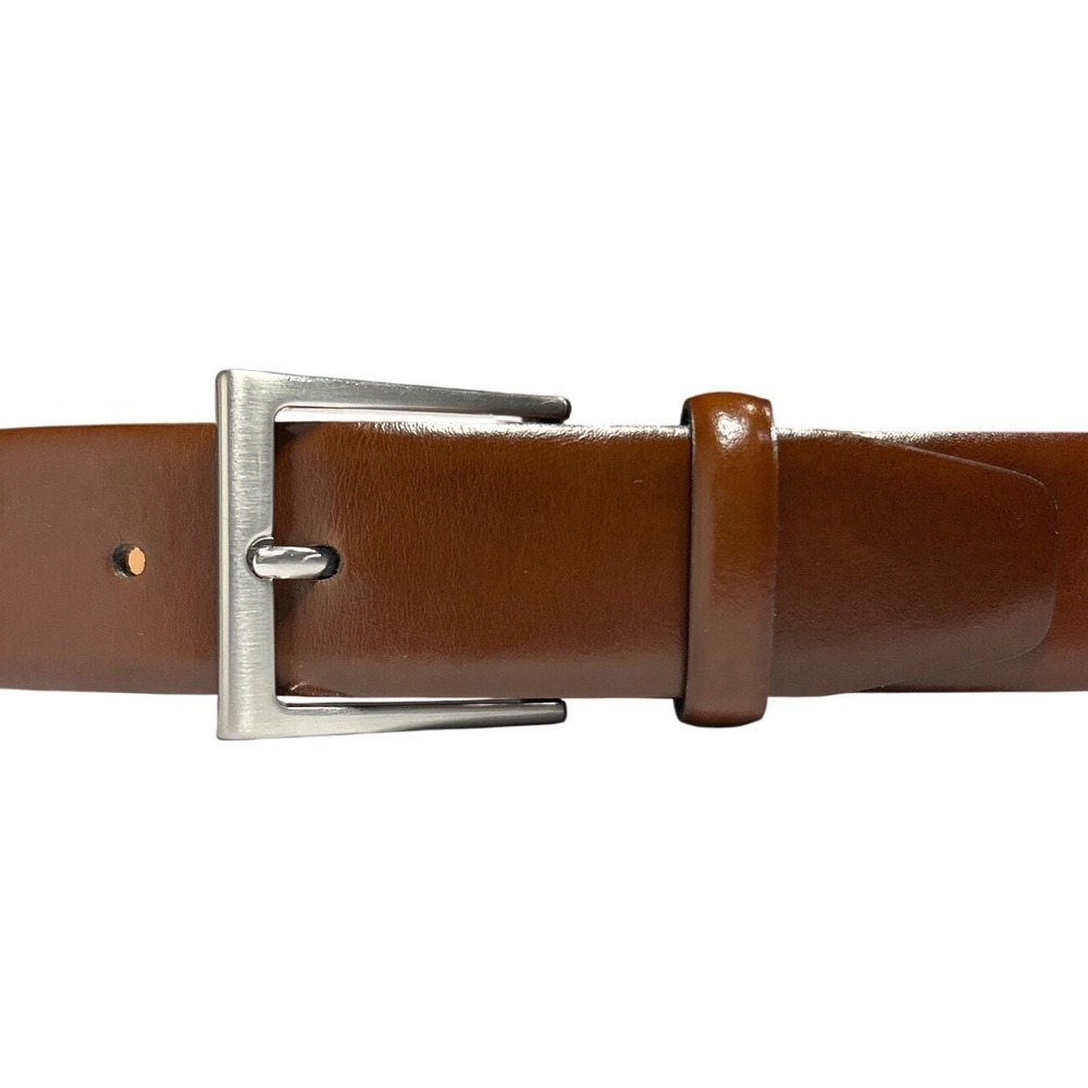 Suitsupply Mens Cognac Brown Genuine Leather Dress Belt Made in Italy Size 34